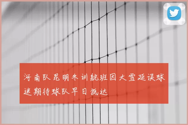 河南队昆明冬训航班因大雪延误球迷期待球队早日抵达